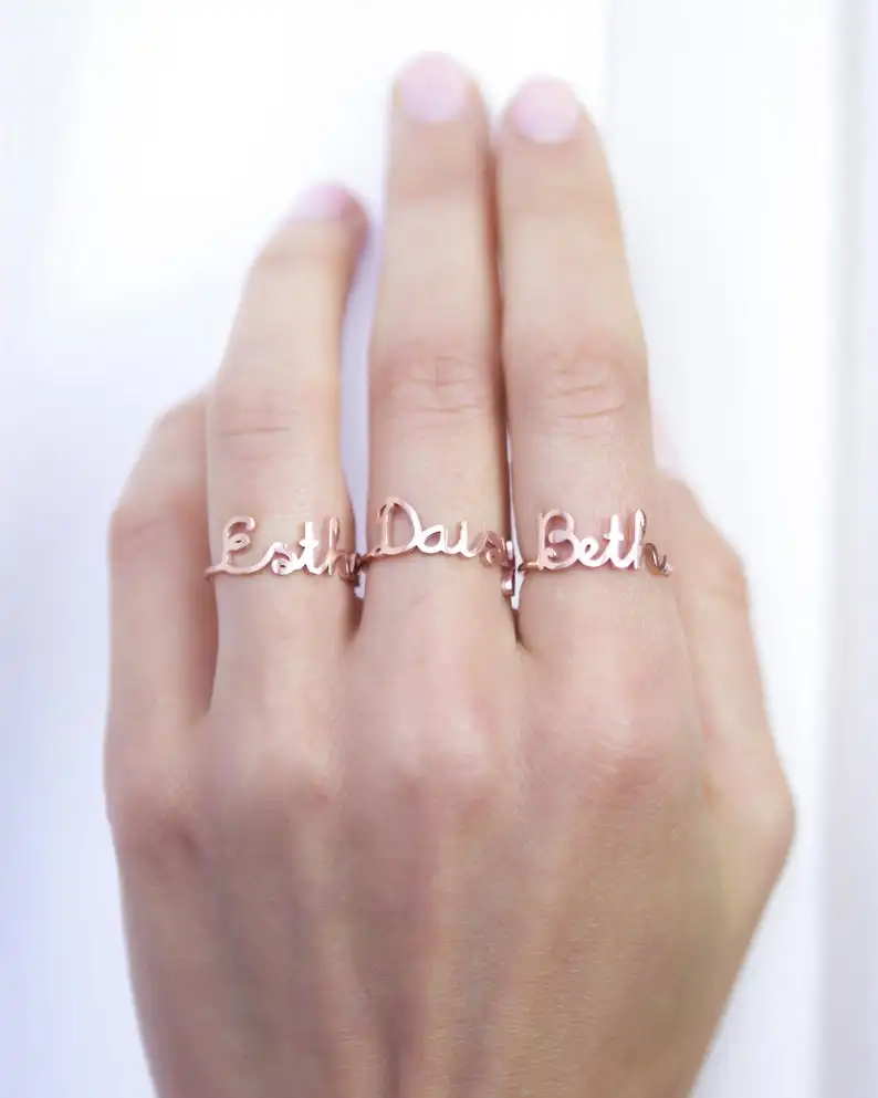 

Personlized Name Date Rings Stainless Steel for Couple Women DIY Jewelry Christmas Gifts Heart Crown Customized Ring