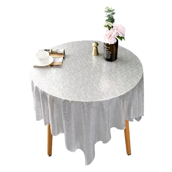 

High Density Home Kitchen Dustproof Seamless Anti Scratch Dining Tabletop Decor Wedding Party Universal Sequin Tablecloth
