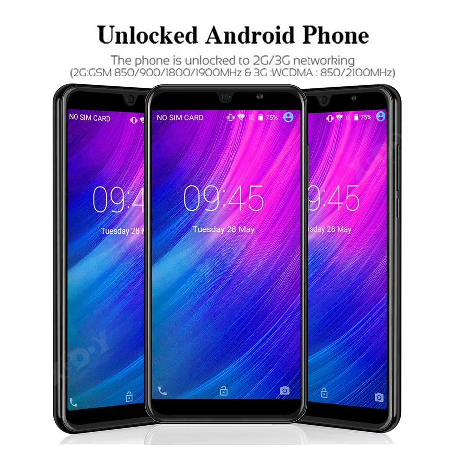 XGODY 6 дюймов 18:9 3g смартфон A70 Android 8,1 Dual SIM Celular 1 Гб + 4 Гб MTK6580 четырехъядерный gps WiFi 5Мп камера 2800 мАч мобильный телефон