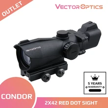 Vector Optics Condor 2x42 Green / Red Dot Scope Weapon Sight Front Rear Iron Sight Hunting Shooting 2 Times Magnification 5 MOA
