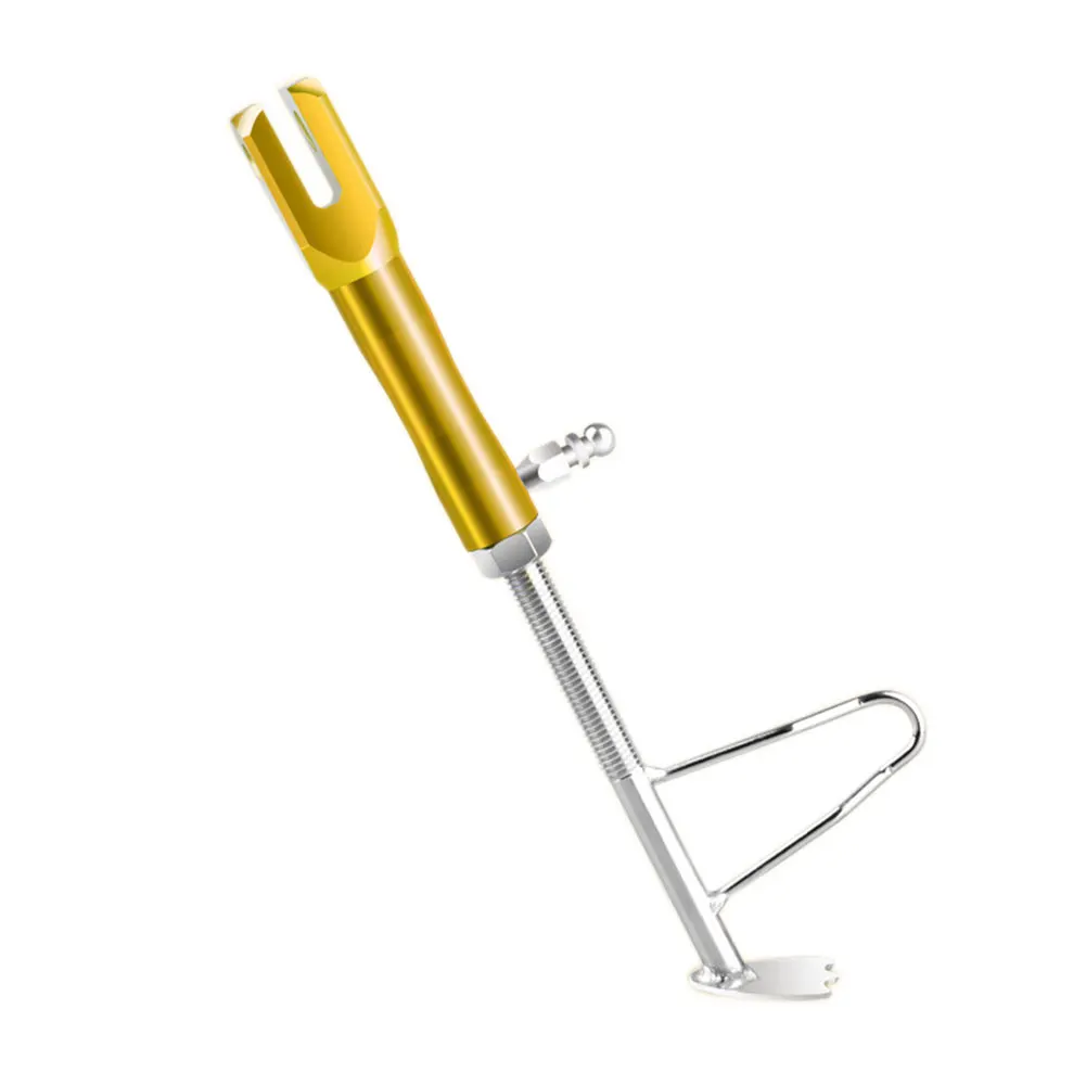 Парковочная практичная Поддержка Алюминиевый сплав РЕГУЛИРУЕМАЯ мотоциклетная подставка легко установить износостойкая боковая стойка-держатель - Цвет: Золотой
