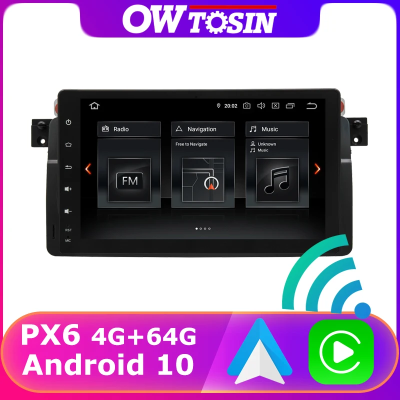 Android 10 0 9 ''PX6 4G + 64G GPS радио для BMW 3 серии E46 M3 3er 318 320 325 Rover 75 MG ZT Авто Стерео Bluetooth 5