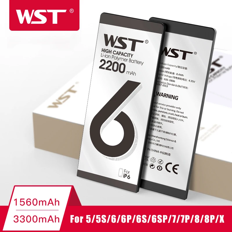 Аккумулятор для телефона большой емкости iPhone 6 6s 7 8 Plus 5 5S X сменные батареи