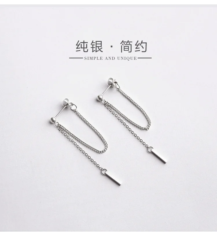 Korean Of Jewelry Earrings Tassel Fashion Retro Long Earrings Chain Metal Texture Earrings Wholesale Clip Earrings