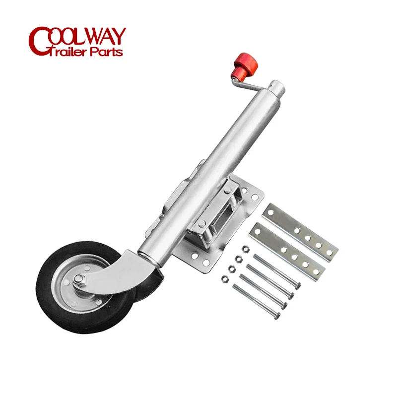 6 Inch Jockey Wheel Swing Up Solid Rubber Wheel Capacity 1000 Lbs Caravan RV Boat Trailer Jack Parts Accessories