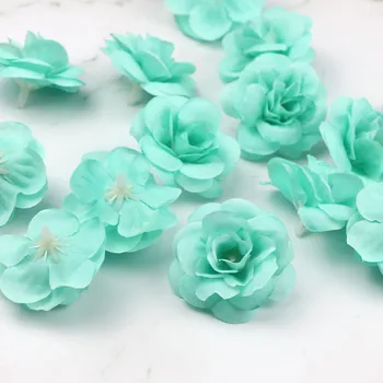 

Lulang 20pcs/Lot Lake Blue Rose Cloth Artificial Flower For Wedding Party Home Marriage Shoes Hats Accessories Silk Flower Heads