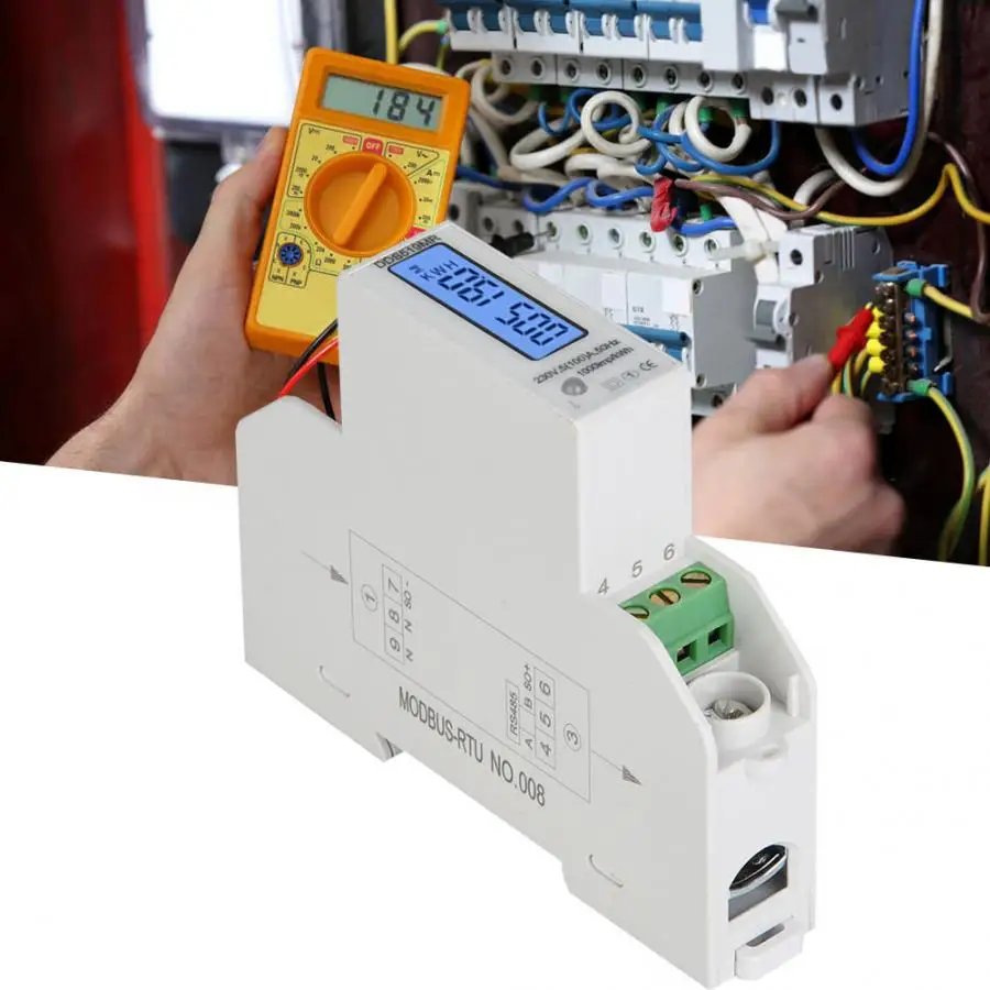 DDS519MR однофазный счетчик энергии 230V AC 1P измеритель мощности 35 мм din рейка с