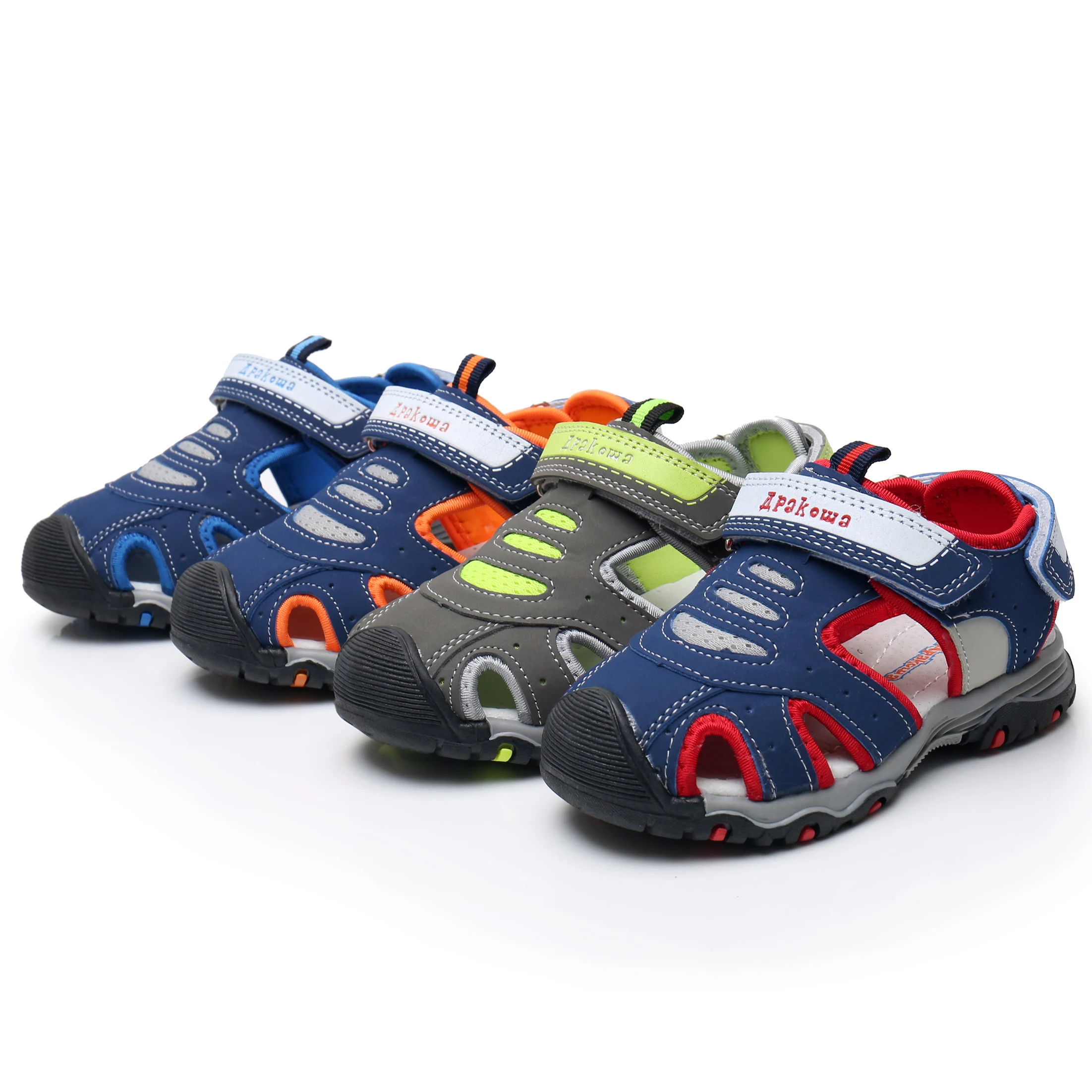 AHANNIE/летние прогулочные сандалии с закрытым носком для мальчиков; дышащие сетчатые кроссовки для маленьких детей