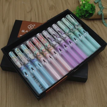 

12pcs/set Comic Fountain Pen Extra Fine Nib Posture Correction Nice Pens for Writing Gift Stationery School Office Supplies