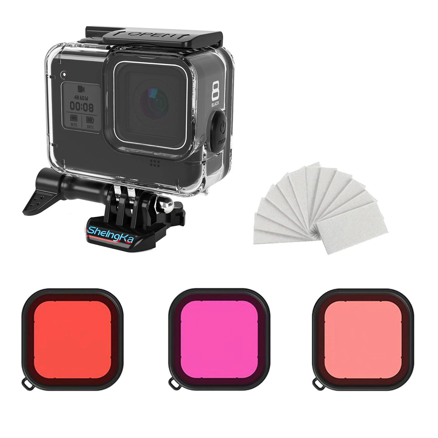 de silicona suave para Gopro hero 8 hero8, funda impermeable, de carcasa, accesorios de cámara para deportes acuáticos, buceo, surf|Carcasas para videocámara - AliExpress