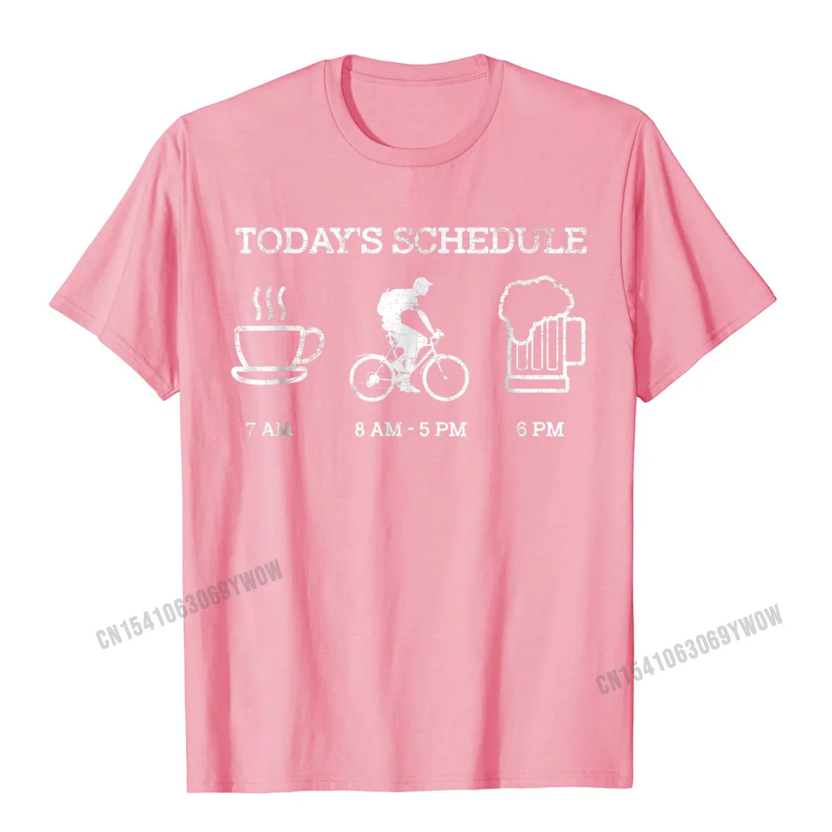 Crazy Tops Shirt Rife Round Collar Normal Short Sleeve Cotton Fabric Mens T-Shirt Family Tshirts Free Shipping Todays Schedule - Cycling Mountain Biking Bike T Shirt__986 pink