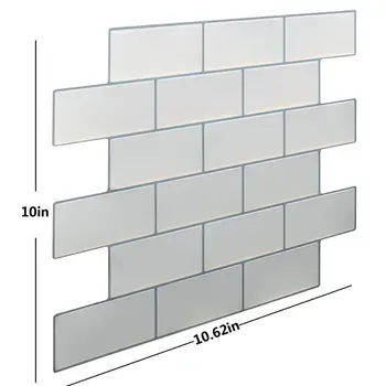 

Vividtiles Home Decor Self Adhesive Wallpaper 3D Peel and Stick Square Wall Tiles for Kitchen and Bathroom Backsplash - 1 Sheet