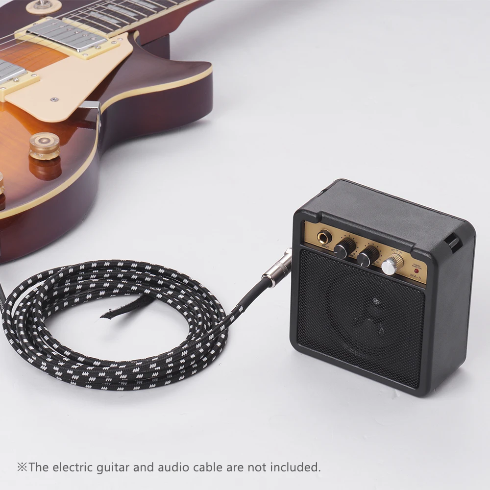 Mini Guitar Amplifier Amp Speaker 5W with 6 35mm Input 1 4 Inch Headphone Output Supports Volume Tone Adjustment Overdrive