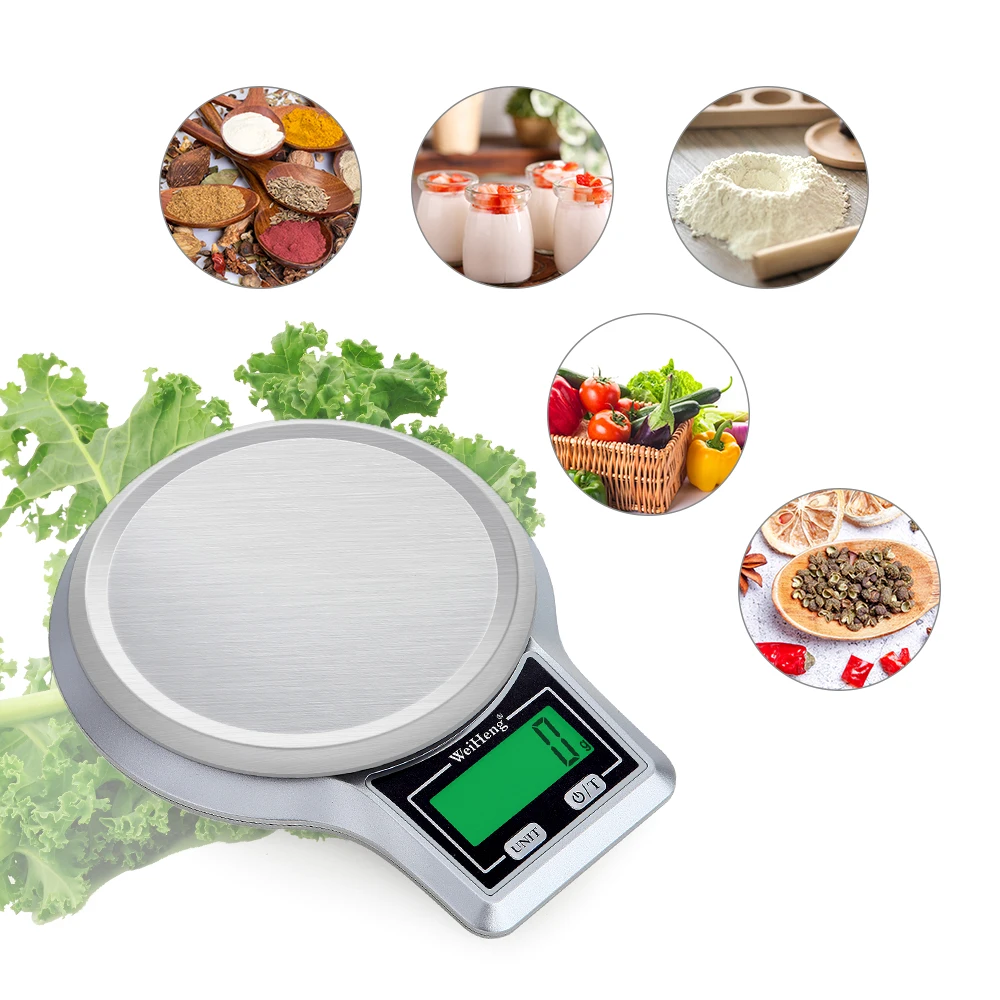  Electronic Digital Kitchen Scale Stainless Steel Weighing Pan Food Scale Platform Scale with LCD Di - 4000327184720