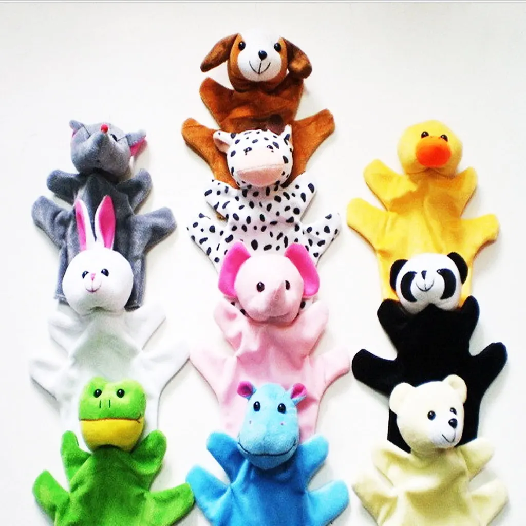 10Pcs Baby Kids Plush Cloth Play Game Story Family Finger Hand Puppets Toys