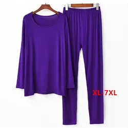 Spring Fall Winter Pajamas Women 2021 Plus Size Modal Cotton Sleepwear Pijama Set Elastic Underwear Suit Pyjama Femme 3XL-7XL