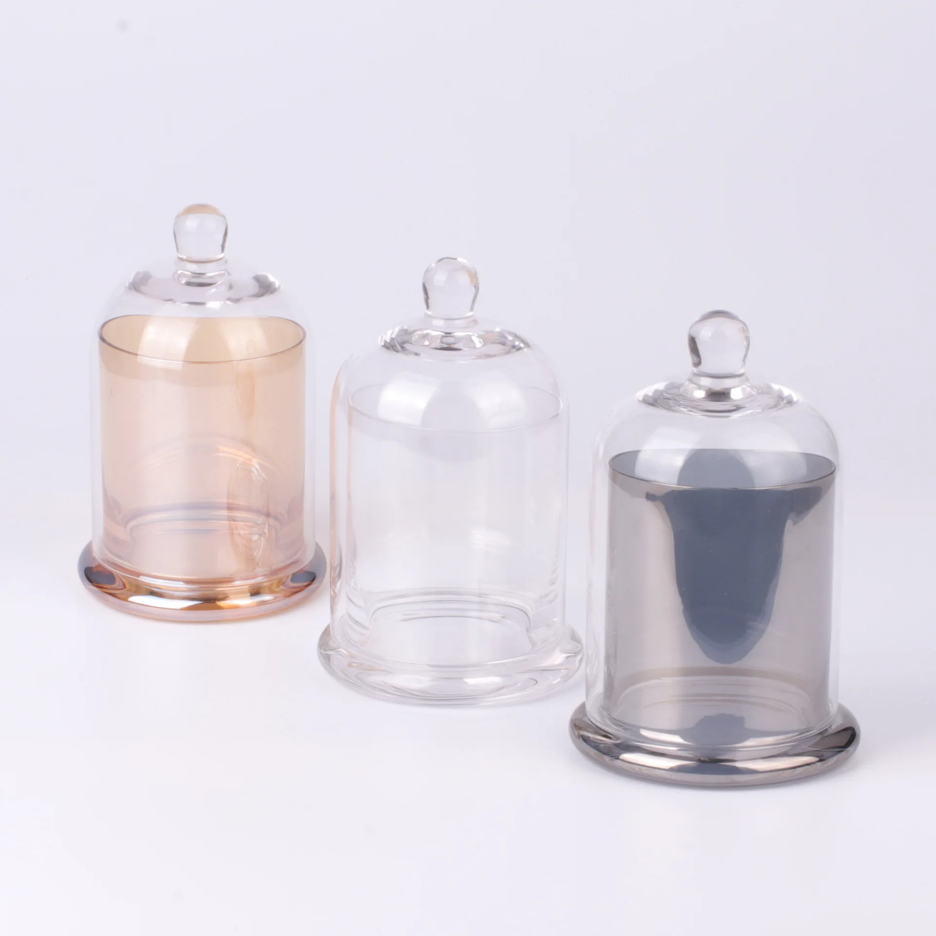 1PC Glass Jars for Candles Dome Cloche Bell Jar Scented Candle Making Kit  Candle Vessels Bulk Empty Container 190ML/220ML