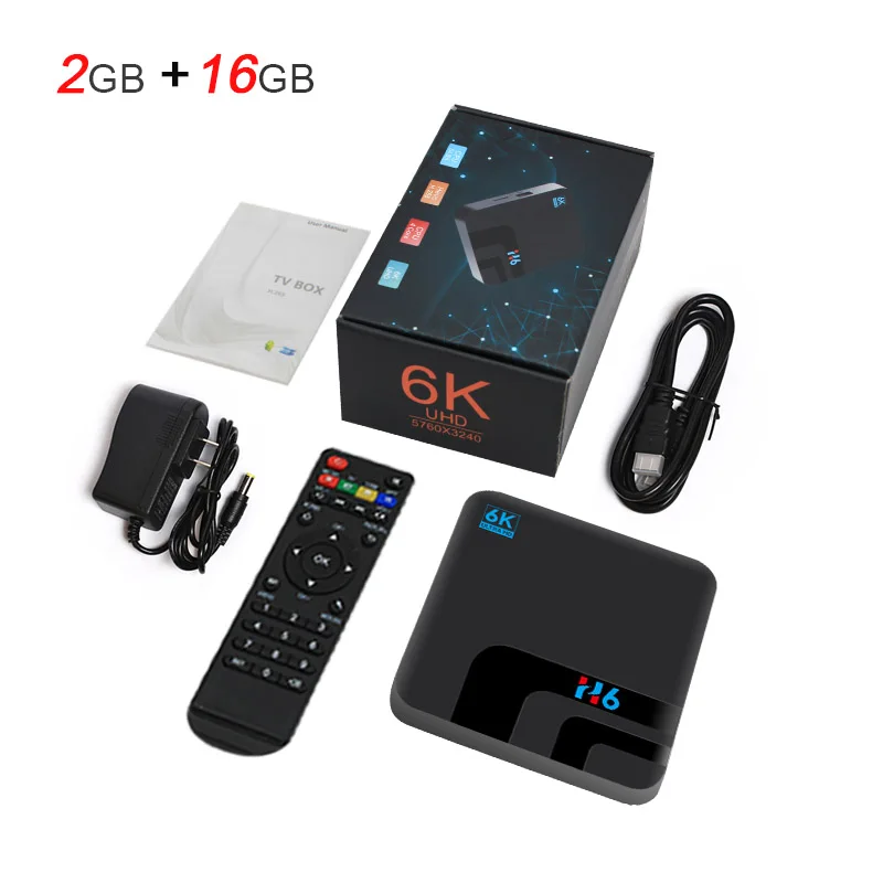 ТВ-бокс H6 Android 9,0 tv Box Allwinner H6 четырехъядерный 2 ГБ/16 ГБ 4 ГБ/32 ГБ телеприставка 6K 3D медиаплеер 2,4G wi-fi-приемник для ТВ - Цвет: 2GB 16GB