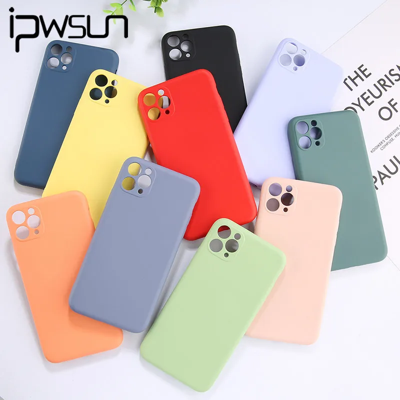 Чехол iPWSOO для телефона iPhone 11 Pro Max однотонный Мягкий ТПУ чехол из жидкого силикона
