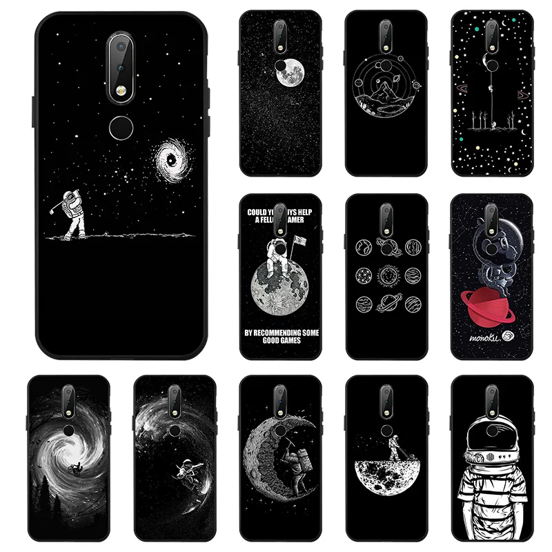 Астронавт черный чехол ТПУ для Nokia 6 3 9 7 1 2 5 принципиально плюс PureView Core силиконовый