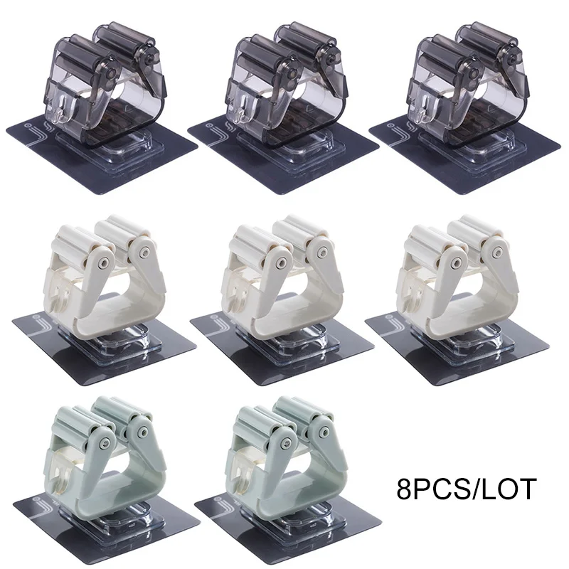 8pcs 8 шт./лот подставка для швабры держатель настенный метла вешалка для хранения вешалок Швабра клей крюк кухня ванная комната аксессуары инструменты - Цвет: 8pcs
