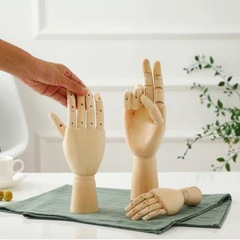 

Creative Desktop Decorations Wooden Art Model Ornaments Wooden Doll Joint Hands Home Office Student Painting Room Dropshipping