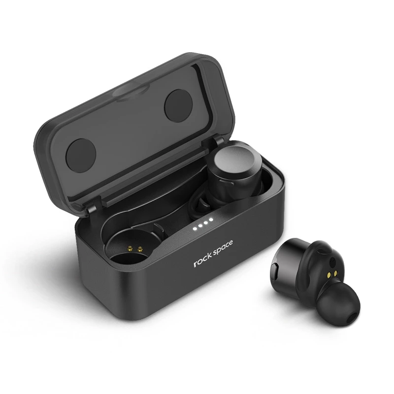 ROCK TWS True беспроводные bluetooth-наушники 4,1 версия мини-наушники-вкладыши стерео звук с микрофоном зарядная коробка для наушников для iPhone Xiaomi - Цвет: Black