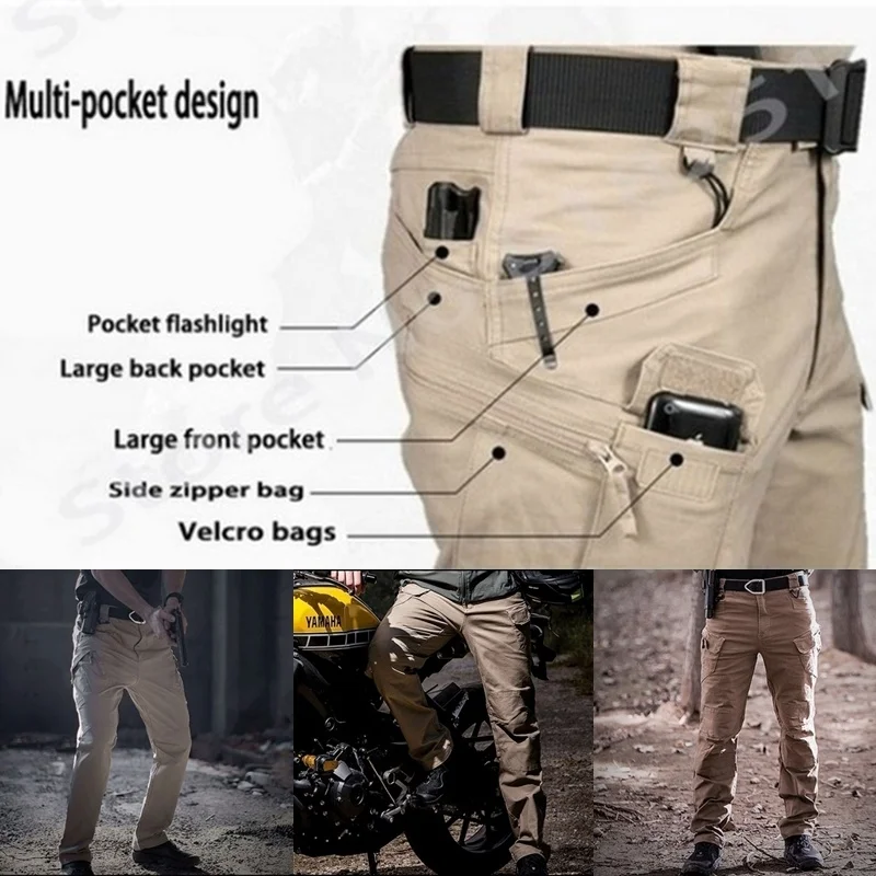 Men's Tactical Cargo Pants Elastic Multi Pocket Outdoor Casual Pants Military Army Combat Trousers  Sweatpants Plus Size 6XL