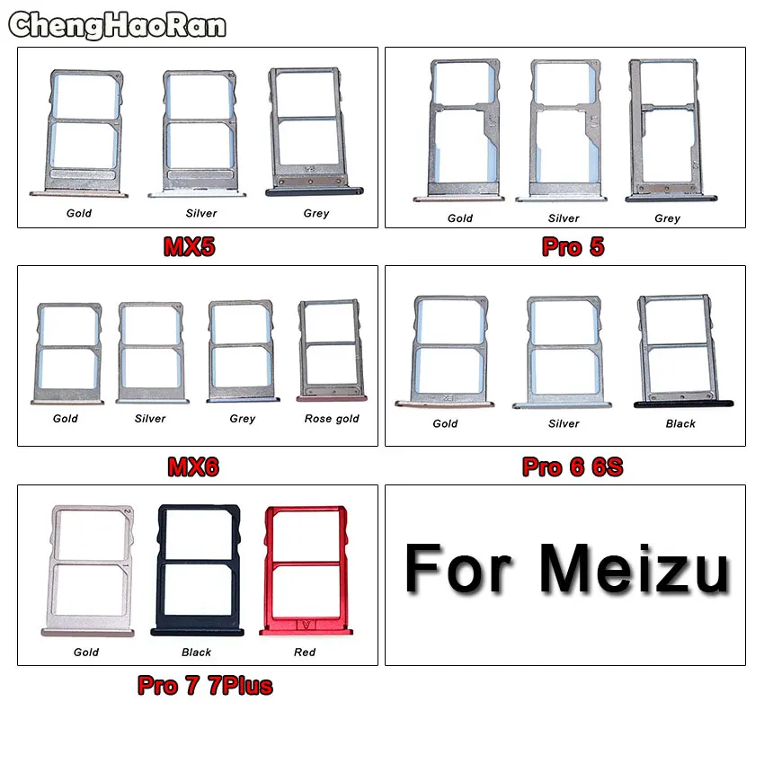 ChengHaoRan слот для sim-карты для Meizu MX5 MX6 Pro5 Pro6 6s Pro7 Pro 5 6 6s 7 7Plus SIM лоток держатель запчасти