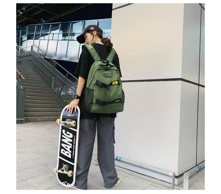 OEAK новые Оксфордские тканевые двойные рокерские сумки рюкзак для скейтборда черные студенческие сумки Сумки для скейтборда