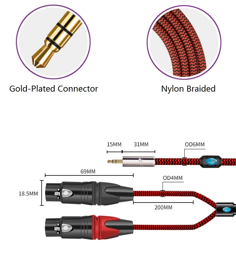׷  3.5mm  XLR   ̺,  Ʈ  PC ͼ ܼ  Ŀ  ڵ