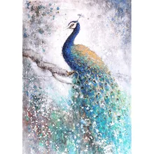 GATYZTORY 5D алмазная живопись Полная площадь DIY домашний декор мозаика Стразы Картина на холсте с логотипом на заказ Настенная картина синий павлин