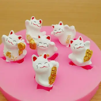 

DIY Cute Kawaii Fortune Cat Different Postures Resin Mold Jewelry Making Tools new