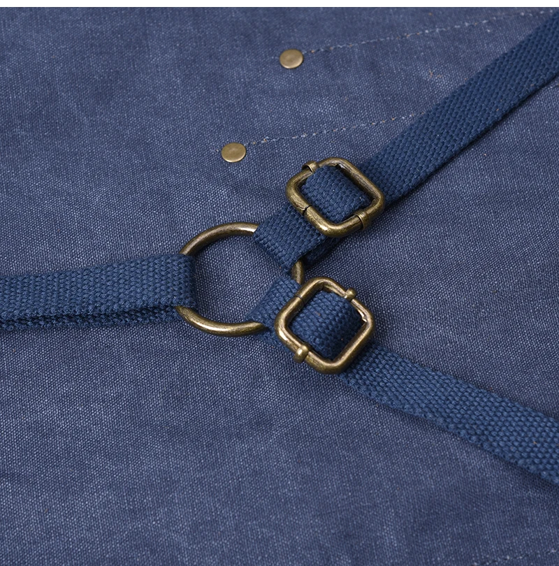 Work Apron Retro Washed Distressed Canvas First Layer Cow Leather Handmade Apron Top Grade Creative Craftsman Studio Equipment