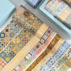 Feuille d'or de Style chinois 10 rouleaux/ensemble, bande adhésive décorative pour masquage, Scrapbooking, papeterie scolaire pour journal intime 