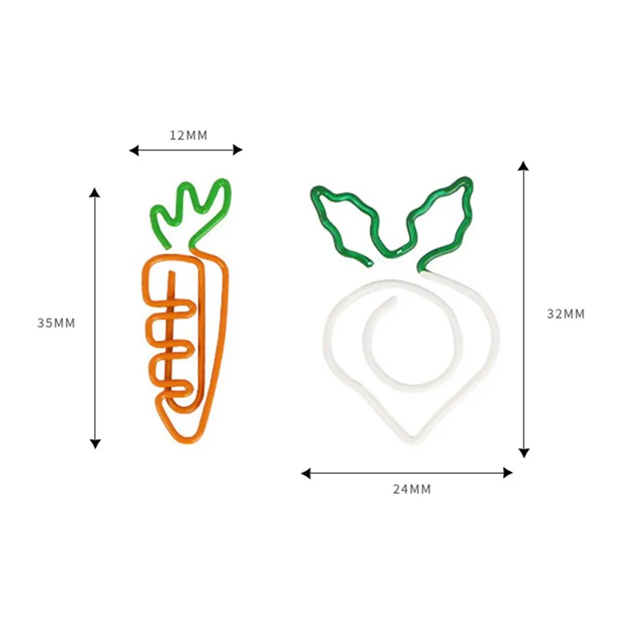 2pcs Kawaii Creative Carrot Bookmark Convenient Accessories Radish Paper Clips Office School Supplies