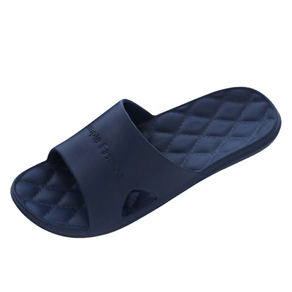 drak blue Мужские модные тапочки; Повседневные тапочки для дома для ванной для душа; Нескользящие тапочки; обувь для бассейна; модная мягкая удобная прочная обувь для отдыха - Цвет: drak blue