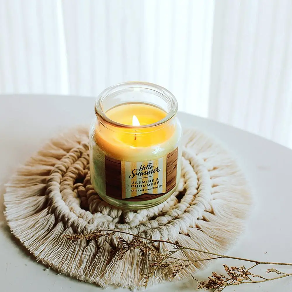 

Cup Pad Handwoven Macrame Coasters Cotton Rope Braided Placemats Table Decor Heat Resistant Table Mat Cup Mat Desktop Decoration