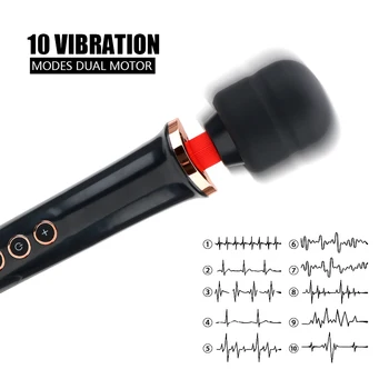 OLO 10 Frequency Wand Body Massager Waterproof Magic Clit Stimulator Vibrator Sex Toy for Women AV Stick Lesbian Vagina Vibrator 2