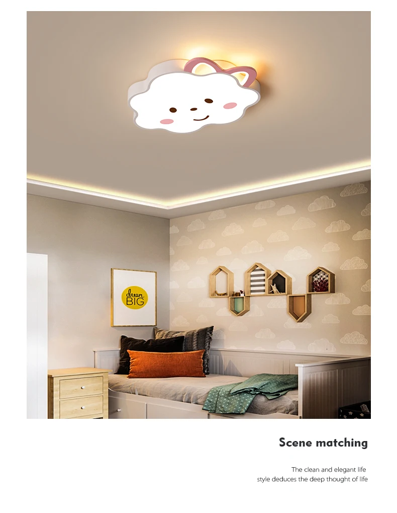 Ceiling Lights for living room Bedroom lamparas de techo colgante moderna Cartoon Cute pink white led ceiling lamp for baby girl