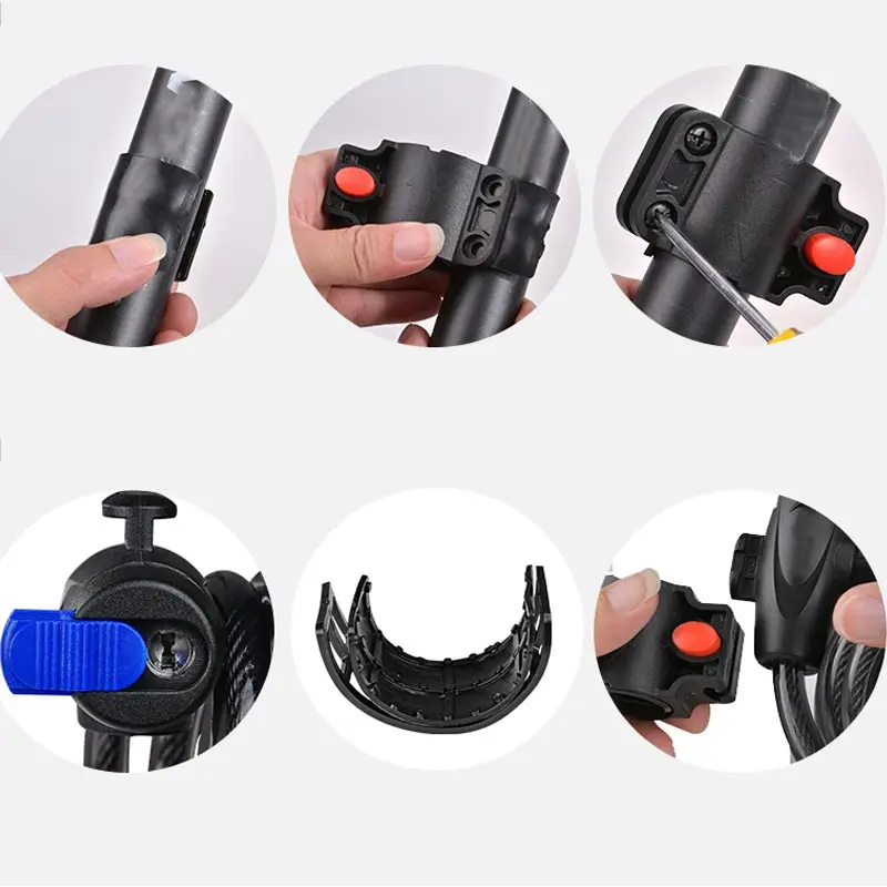 

Universal Bike Lock Anti-Theft With 2 Keys For Bicycle Motorcycle Security Lock 1m Steel Rope Cable FDX99