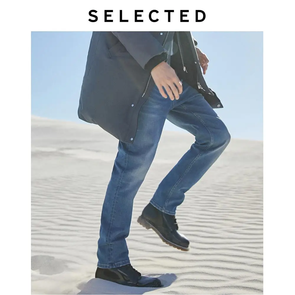 Выбранные Для мужчин Slim Fit джинсовые штаны из эластичной ткани на хлопковой