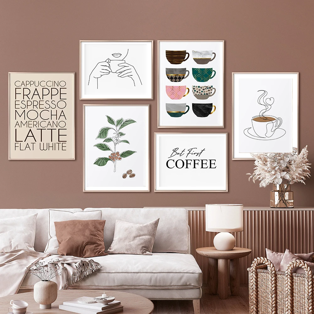 Coffee Latte Quote Home decor wall cloth high quality Canvas print art gift 