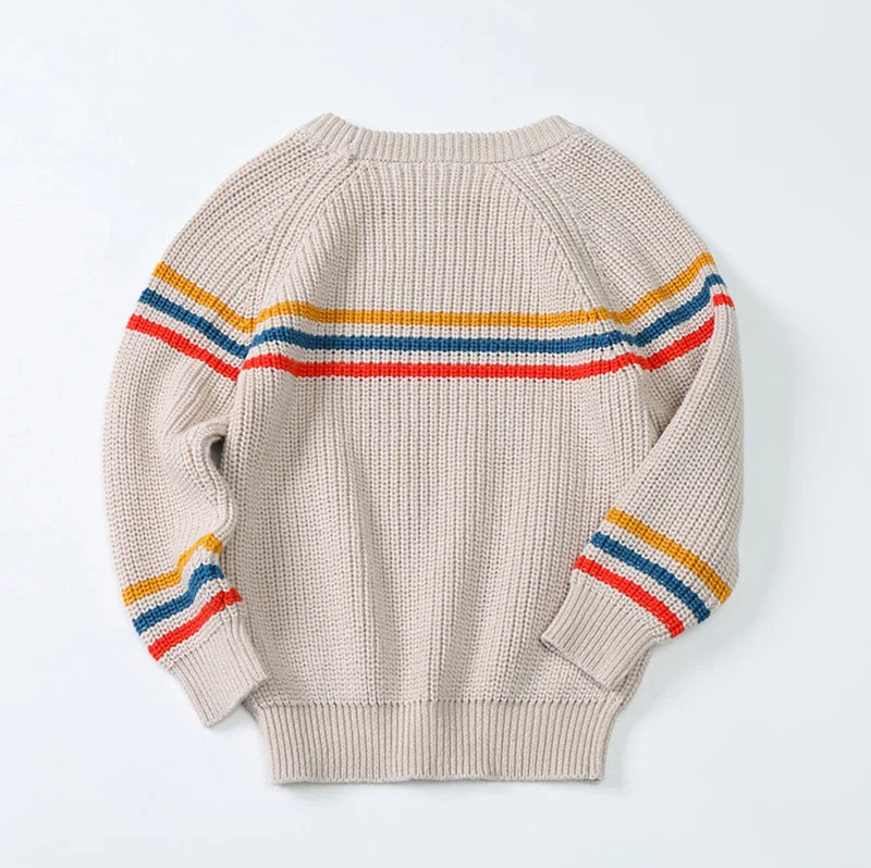 Осень-зима, Детский свитер для мальчиков, хлопковые теплые вязаные пуловеры, свитера в полоску для мальчиков, детская одежда для 4, 6, 8, 10, 11 лет
