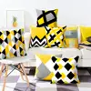 Yellow Black Geometric Pattern Square Cushion Cover Pillow Case Polyester Throw Pillows Cushions For Home Decor 45x45cm 2