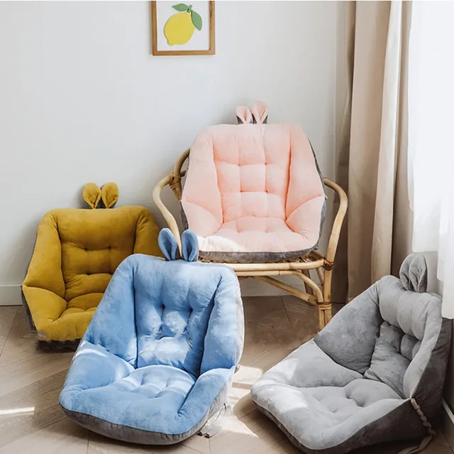 Inyahome Cute Velvet Chair Seat Cushion for Dorm Desk Kawaii Gaming Rocking Chair  Cushion Backrest for Office Chair Lazy Sofa - AliExpress