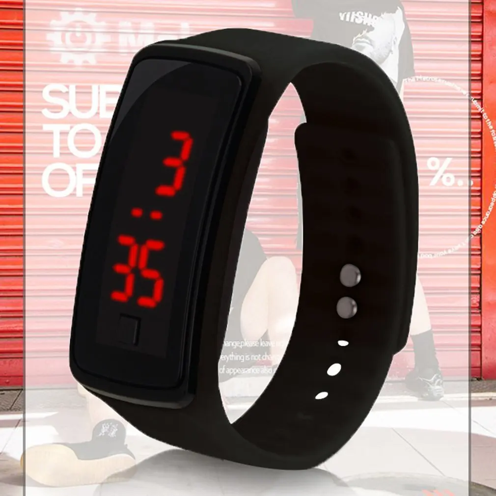 HOT Children Male And Female Students Sports Led Bracelet Silicone Electronic Watch Second Generation Silicone Electronic Watch
