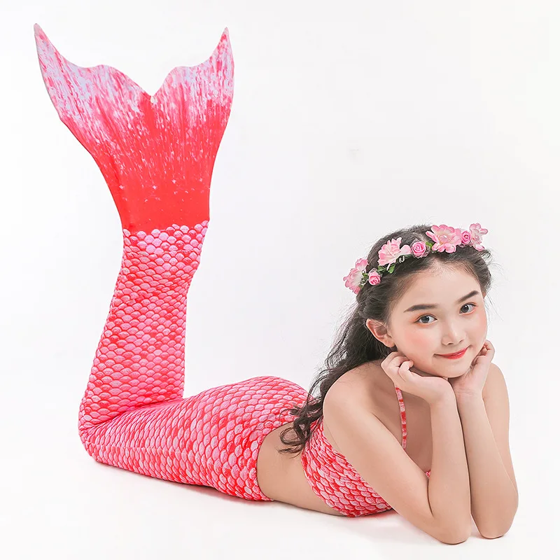Summer Mermaid Girl Swimsuit 3 PCS Sport Beach Kids Swimwear Outdoor Teenanger Gilr Bathing Suits Children Swimming Clothes | Спорт и