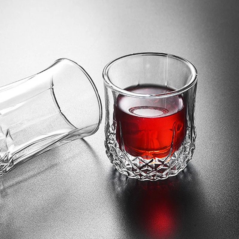 Double Walled Whiskey Glasses Cup Shot Glass Whiskey Drink Glass Wine Shot Whiskey Glass