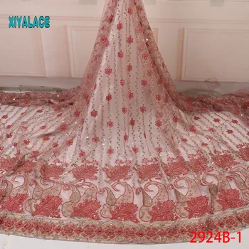 

Luxury Fabric High Quality 2019 Bridal Beads Lace Fabric Embroidery Tullle French Nigerian Lace For African Lace Mateial 2924b